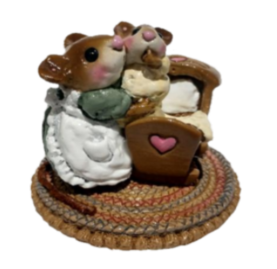 Beddy-Bye Mousey M-069 (Green/Yellow/Brown) by Wee Forest Folk®