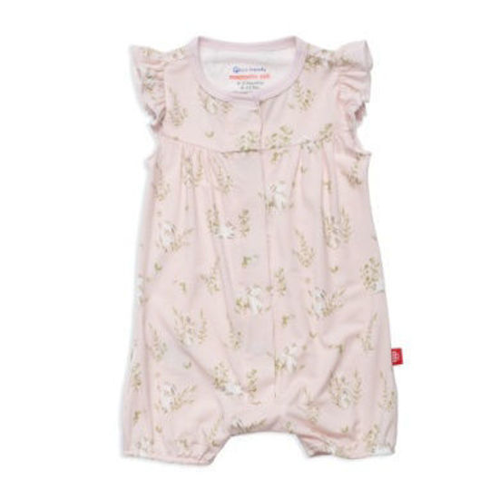 Pink Hoppily Ever After Ruffle Sleeve Romper by Magnetic Me