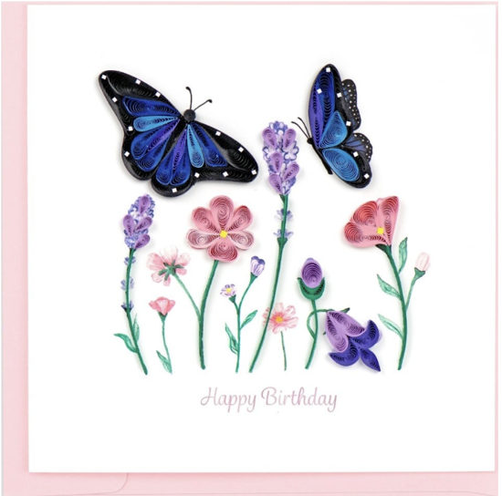 Flowers & Butterflies Quilling Card by Quilling Card