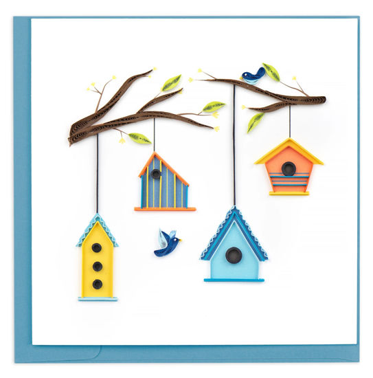 Birdhouses on Branches Quilling Card by Quilling Card