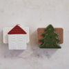 Christmas Tree Shaped Sponge Holder w/ Sponge Set of 2  by Creative Co-op