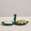 Holly Shaped Dish w/ Two Sections & Handle  by Creative Co-op