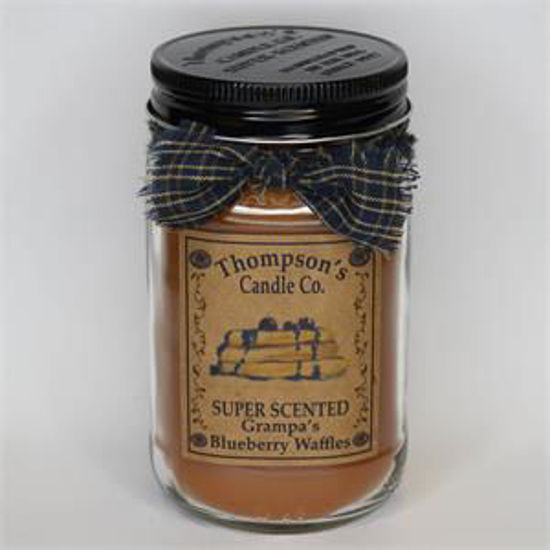 Grampa's Blueberry Waffles Small Mason Jar Candle by Thompson's Candles Co