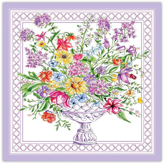 Lavender Floral Arrangement Square Placemat by Roseanne Beck Collections