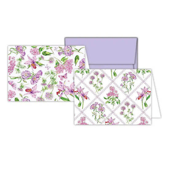 Lavender Botanical Grid Petite Note Combo by Roseanne Beck Collections