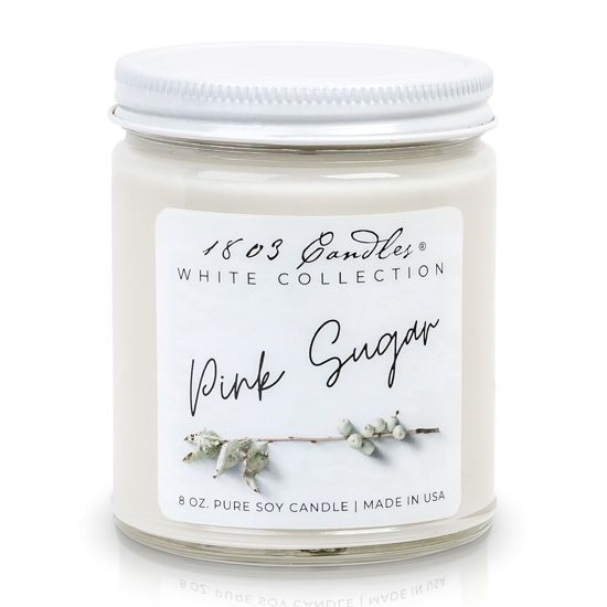 Pink Sugar Jar - White Collection by 1803 Candles