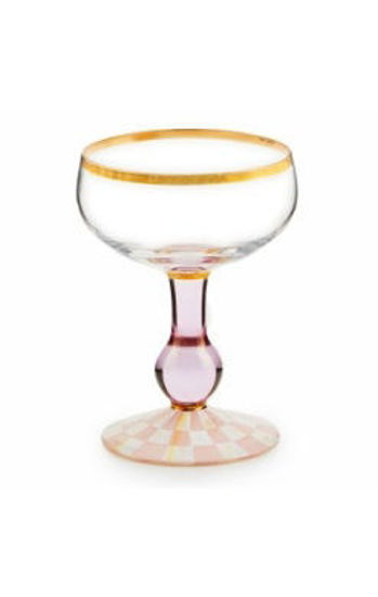 Rosy Check Coupe Glass by MacKenzie-Childs