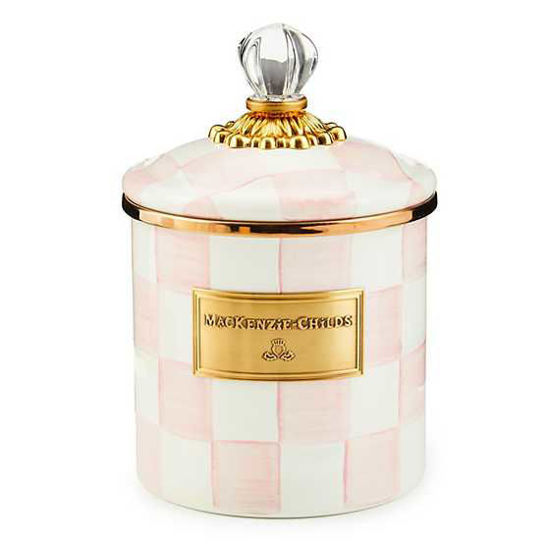 Rosy Check Enamel Canister - Small by MacKenzie-Childs