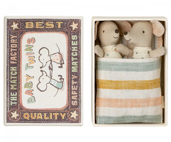 Twins, Baby Mice in Matchbox by Maileg