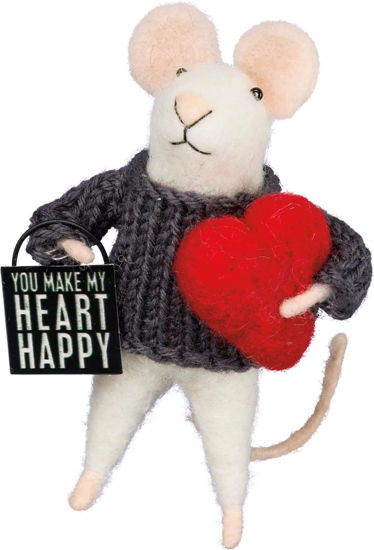 Heart Happy Mouse Critter by Primitives by Kathy