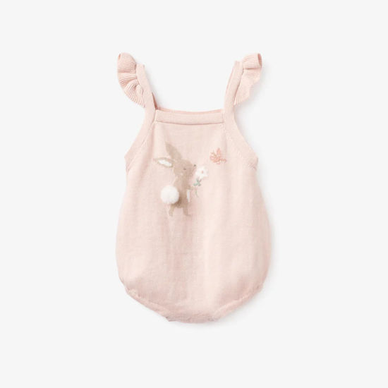 Flutter Sleeve Bunny Baby Bubble Romper by Elegant Baby