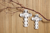 Large Scalloped Ceramic Cross by Mudpie