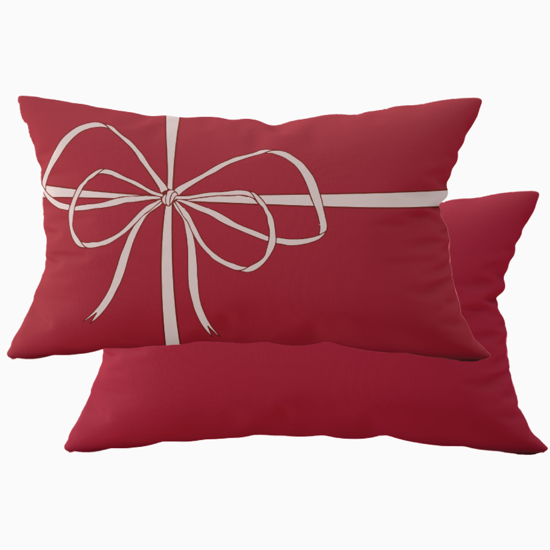 Red Present Extended Lumbar Pillow