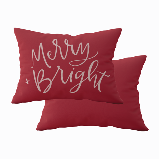 Red Merry & Bright Lumbar Pillow