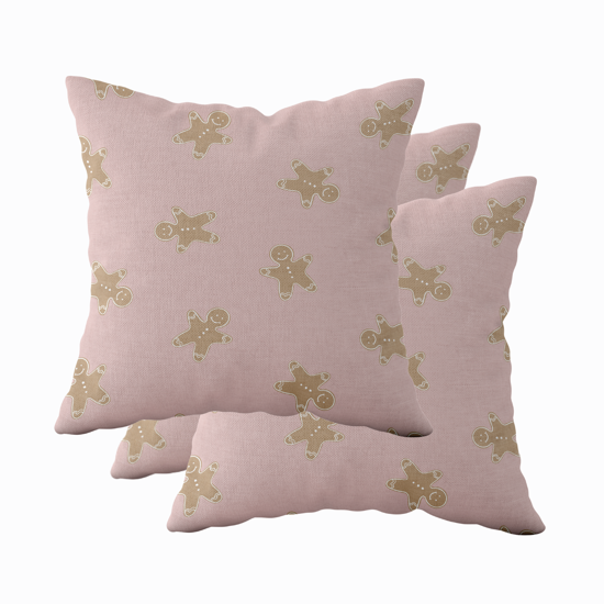 Pink Gingerbreads Square Pillow