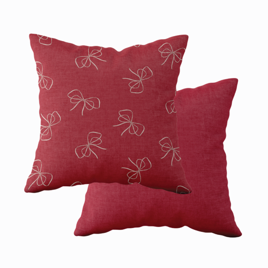 Red Gift Bows Square Pillow