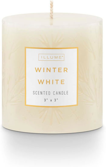 Winter White 3 x 3 Etched Pillar Candle by Illume