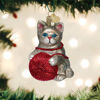 Grey Playful Kitten Ornament by Old World Christmas