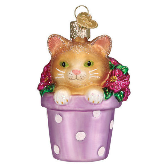 Kitten In Flower Pot Ornament by Old World Christmas