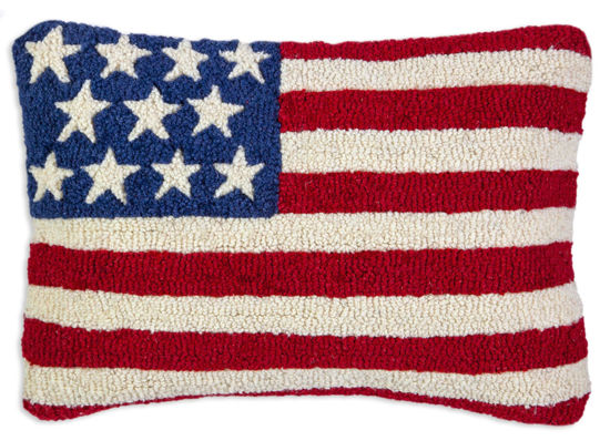Stars & Stripes Hooked Pillow by Chandler 4 Corners