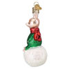 Piglet On Snowball Ornament by Old World Christmas