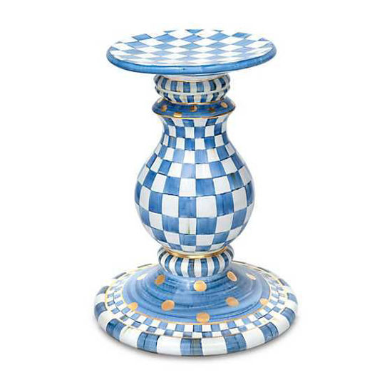 Royal Check Ceramic Pedestal Table Base by MacKenzie-Childs