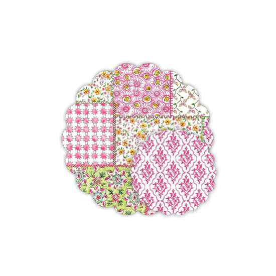 Pink Patchwork Quilt Die-Cut Doily Set by Roseanne Beck Collections