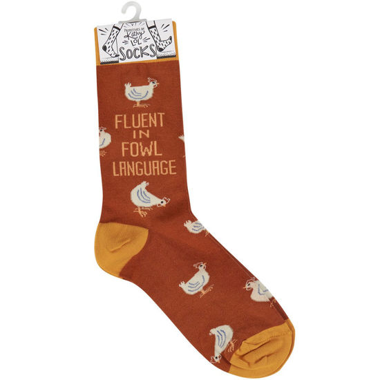 Fluent in Fowl Language Socks by Primitives by Kathy
