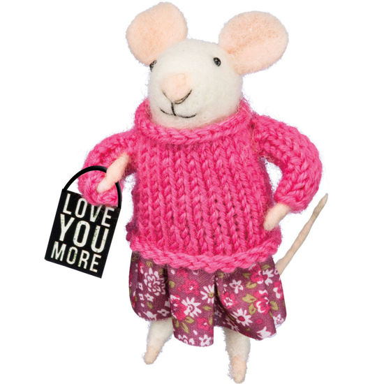 Love You More Mouse Critter by Primitives by Kathy