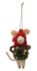 Holiday Wool Felt Mouse Ornament - Wreath by Creative Co-op