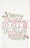 Merry Christmas to All Embroidery Towel by Mudpie