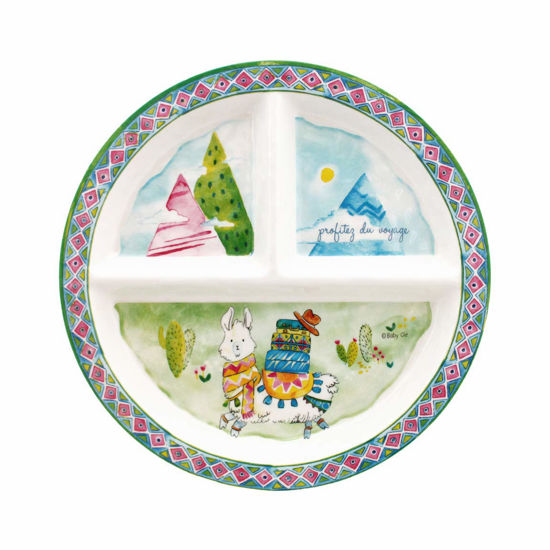 Profitez Du Voyages "Enjoy Journey" Round Sectioned Plate by Baby Cie
