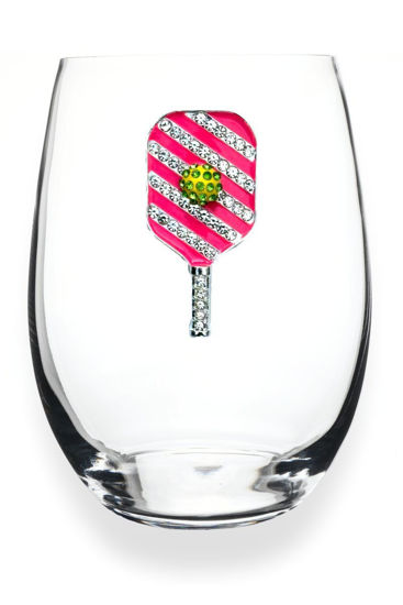 Pickleball Jeweled Glassware by The Queen's Jewel's