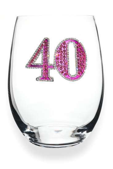 40th Birthday Jeweled Glassware by The Queen's Jewel's