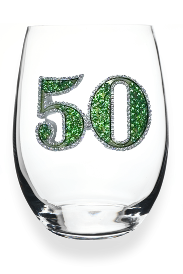 50th Birthday Jeweled Glassware by The Queen's Jewel's