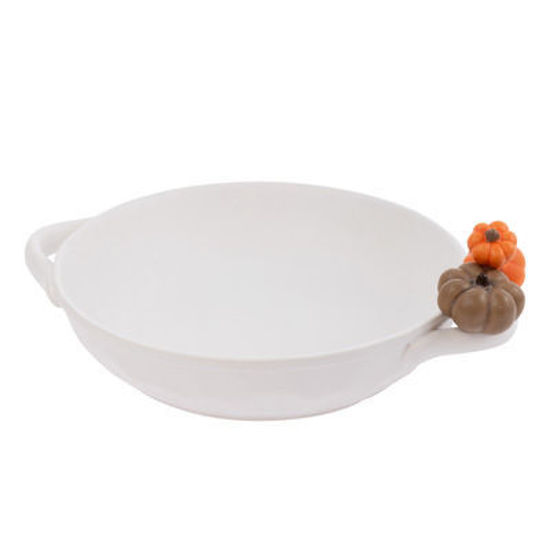 White Oval Dish with Pumpkin Accents by Boston International