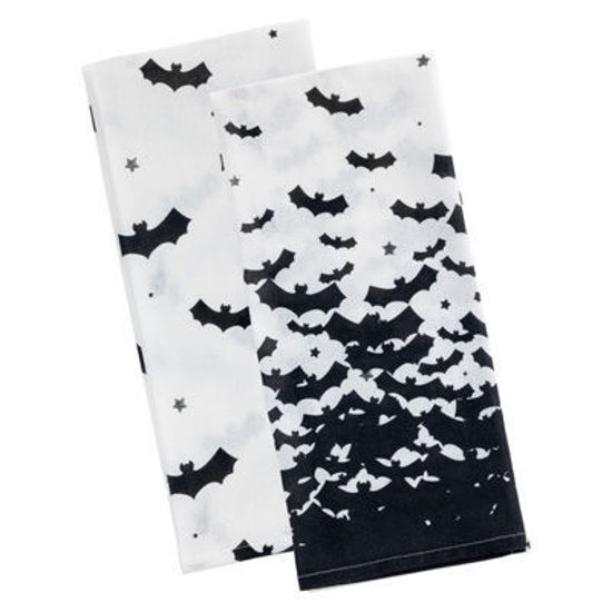 Bats Tea Towels Set of 2 by Boston International