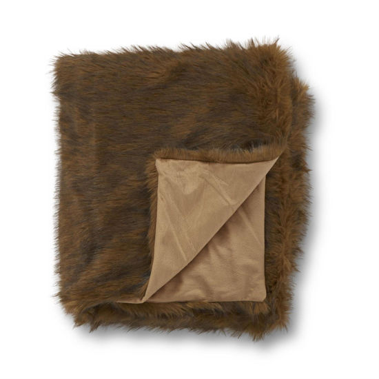 60 inch Brown Faux Far Throw Blanket by K & K Interiors