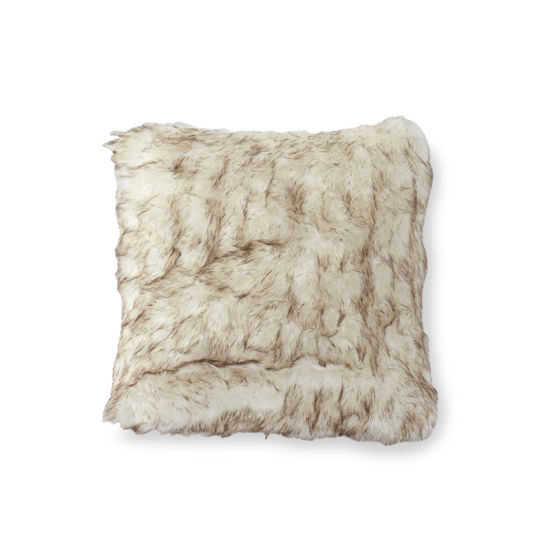 18 inch Cream Faux Fur Pillow by K & K Interiors