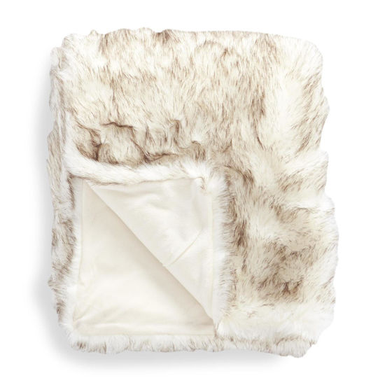 60 inch Cream Faux Fur Throw Blanket by K & K Interiors
