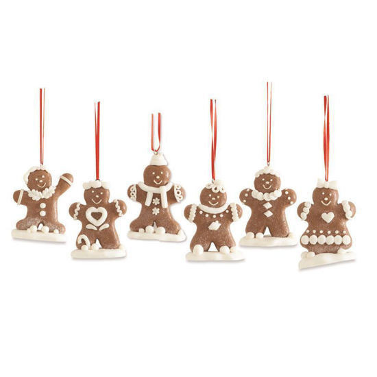 Gingerbread Cookie Ornaments Set of 6 by K & K Interiors