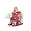 White & Red Ceramic Polar Bear Container by K & K Interiors