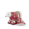 White & Red Ceramic Polar Bear Container by K & K Interiors