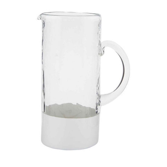Glass & White Two-Tone Pitcher by Mudpie