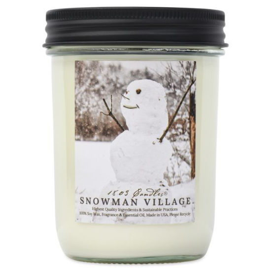 Limited Edition Snowman Village Jar by 1803 Candle