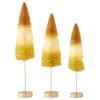Candy Corn Bottle Brush Trees on Spindle Set of 3 by K & K Interiors
