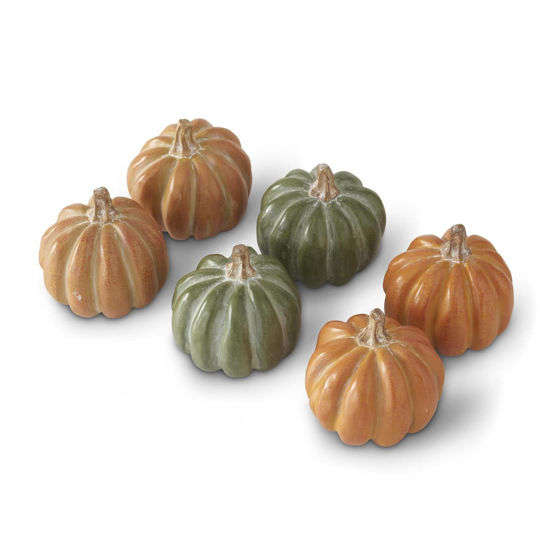 Resin Pumpkins Set of 6 by K & K Interiors