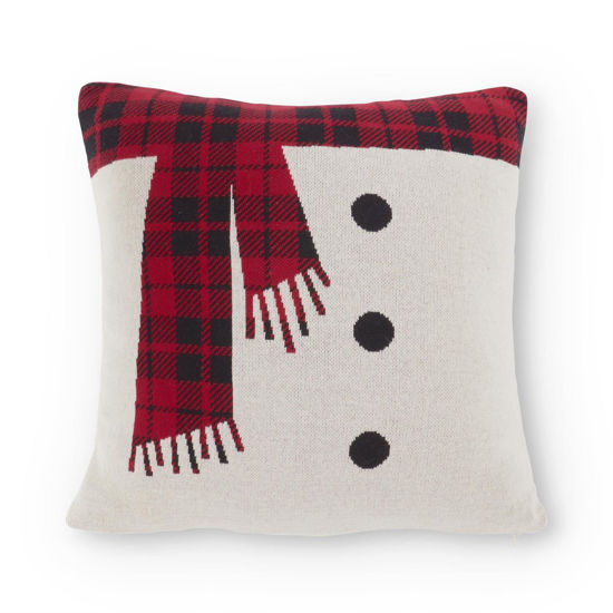 20 Inch Cotton Knit Snowman Pillow by K & K Interiors