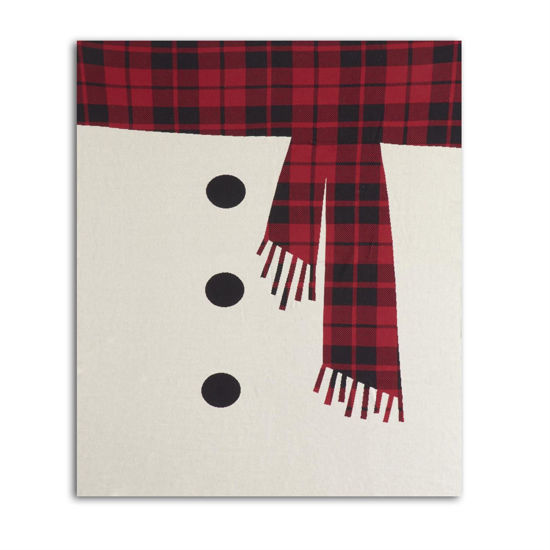 60 Inch Cotton Knit Snowman Throw Blanket by K & K Interiors