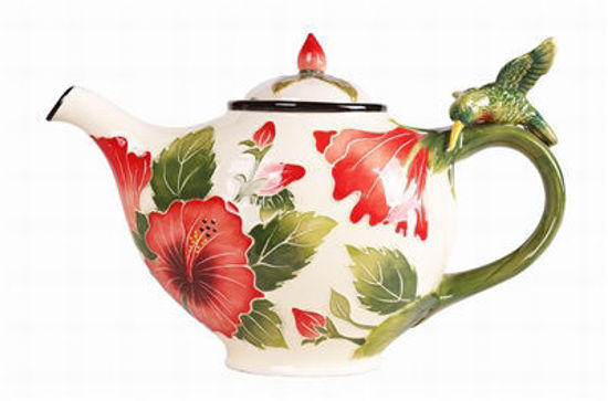 White Hibiscus Teapot by Blue Sky Clayworks